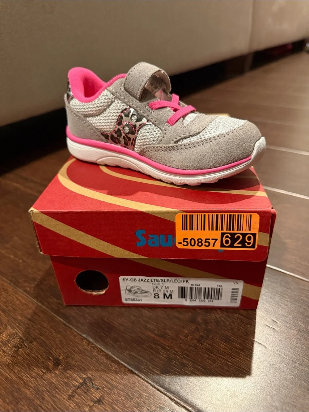 Saucony Kids' Gray and Pink Athletic Sneaker